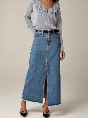 J. Crew Light Blue Denim Skirt with Front Seam